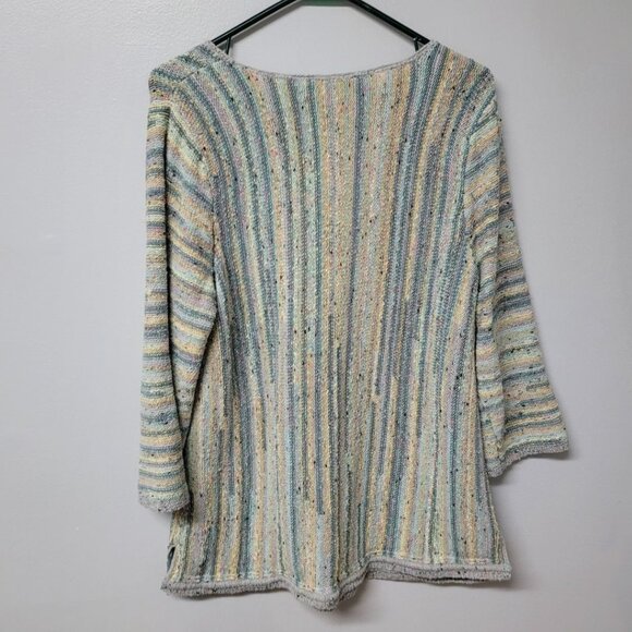 J Jill Confetti Sweater Womens Large‎ Pastels Green Knit - Picture 7 of 9